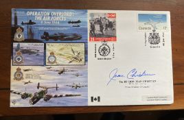 Canadian Prime Minister Jean Chretien signed rare 50th ann DDay Operation Overlord The Air Forces