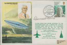 Sir Barnes Wallis, CBE FRS RDI FRAeS signed R-100 FDC, single stamp plus single post mark 15 Jun 76.