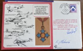 WW2 Rod Learoyd VC Battle of Britain signed OBE medal cover DM7. Flown by Gazelle and signed by
