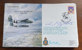 WW2 US fighter ace Doll McClymonn signed Douglas Boston bomber cover B34. Flown and signed by the