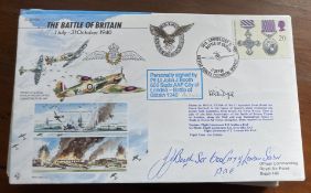 Battle of Britain fighter pilot John Booth 600 sqn signed 50th ann BOB cover JS50/40/6. Flown by RAF