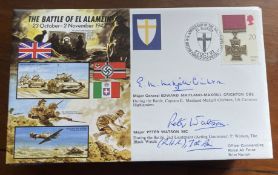 WW2 Mjr Gen E Crichton Cameron Highlanders, Mjr P Watson MC Black Watch signed 50th ann Battle of El