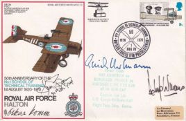 SC13 RAF Halton Signed Luftwaffe Pilots Hartmann, Romm, and S Brown USA Ace. 1 Aug 70 BFPS 1118