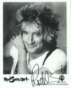 Rod Stewart signed 10x8inch black and white photo. Good condition. All autographs come with a