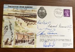 WW2 Victoria Cross winners multiple signed 50th ann Evacuation from Dunkirk RAF cover. Autographed