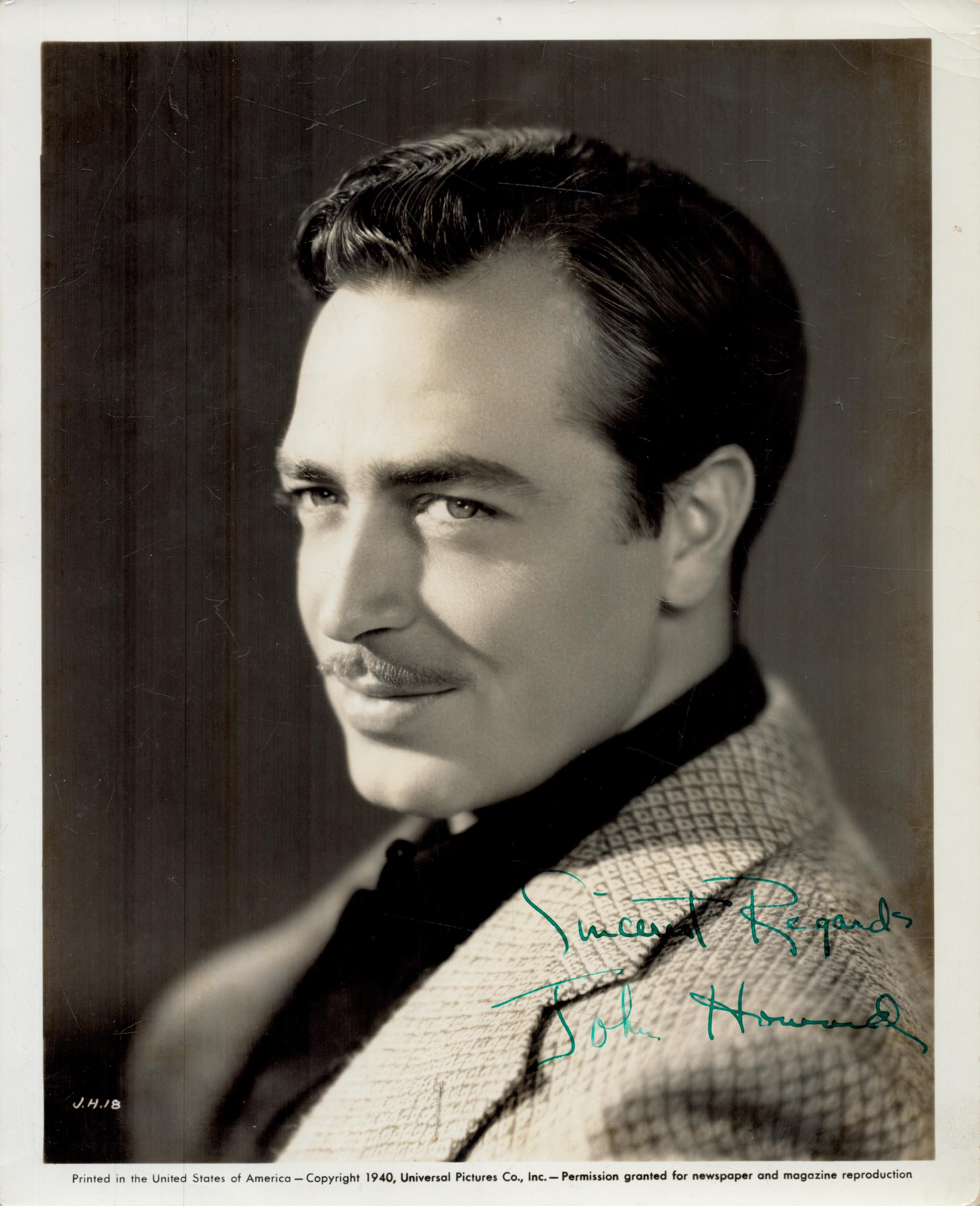 John Howard signed 10x8 inch black and white vintage photo. Good condition. All autographs come with