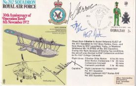 RAF8ag3 no 202 Sqn Signed by J H Lacey Battle of Britain, Luftwaffe Pilot B Jope and B Berree USA