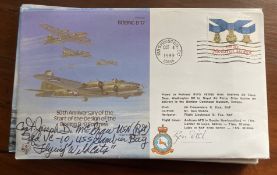 WW2 Us fighter ace Capt Jospeh McShaw, Air Cdr R Dick signed Boeing B17 bomber cover. Good