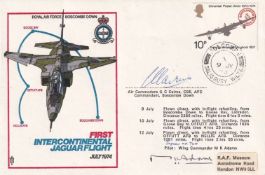 Rare C30 1st Intercontinental Jaguar flight Cover Signed Air Commodore G C Cairns. 9 Jy 74