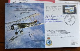 Great War ace Leonard Rochford, W ? 501 sqn Hurricanes WW2 signed Sopwith Strutter bomber cover