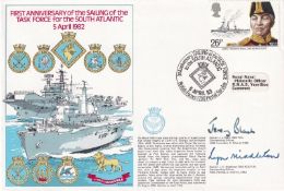 3RN23c Task Force Falkland Islands Signed by Captain J J Black, L E Middleton. 5 Apr 83 - BFPS