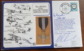 G Haworth DSC WW2 signed Distinguished Service Cross medal cover DM5. Flown by Sea King and also