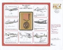 DM17d Large Cover Special Signed by 7 Holders Air Force Medal Flown RAF Sek Kong. 1 Sep 87 Jersey