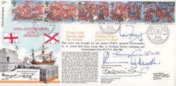 400th Anniv of the Armada Full set of 5 Armada Stamps Signed 6. 19 July 88 BFPS2179 19 July 88 400th