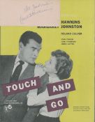 Jack Hawkins, CBE signed pink signature page Approx. 6x2. 5 Inch plus Unsigned Magazine page. Good