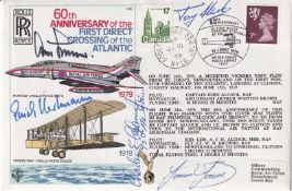 WW2 Top all time ace Erich Hartmann multiple signed RAF flown cover RARE. C60 60th Anniv 1st