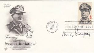 USA FDC Honouring General D MacArthur. Signed General Matthew B Ridgway. 26 Jan 1971 Norfolk FDI