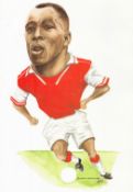 Football Ian Wright unsigned 16x12 inch mini poster caricature by the artist Mickey Finn. Good