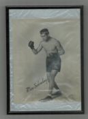 Max Schmeling 12x8 inch overall framed and mounted vintaged photo printed signature. Good