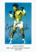 Boxing John Conteh signed 8x6 inch colour promo photo. Good condition Est.