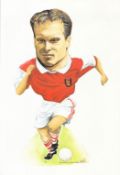 Football Dennis Bergkamp unsigned 16x12 inch mini poster caricature by the artist Mickey Finn.