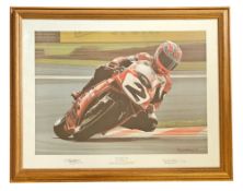 Carl Fogarty signed colour print 
