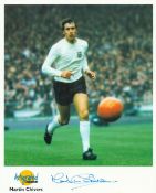 Football Martin Chivers signed 10x8 inch colour Autographed Editions photo with bio on back. Good