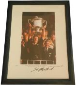 Sean Fitzpatrick signed 24.5x18.5 inch framed photo of 1995 captain of New Zealand rugby union