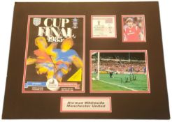 Norman Whiteside, Signed 22x18 signature piece 1985 F.A cup final Everton v Manchester United.