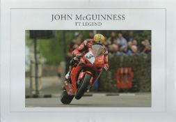 John McGuinness 17x12 inch Isle of Man Legend colour print. Unsigned. Good condition Est.