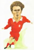 Football Steve McManaman unsigned 16x12 inch mini poster portrait caricatures by the artist Mickey
