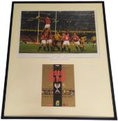 Martin Johnson signed 32x26 inch framed photo and original programme signature piece of Australia vs