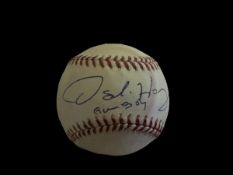 Oscar De la Hoya signed baseball in display case. born February 4, 1973) is an American boxing