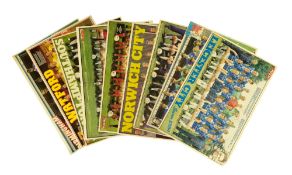 Football collection 10, signed 1980's team 16x12 inch multi signed magazine posters includes Everton