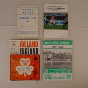 4 x Northern Ireland Home and Away International programmes from 1953 to 1991 comprising 1 x England