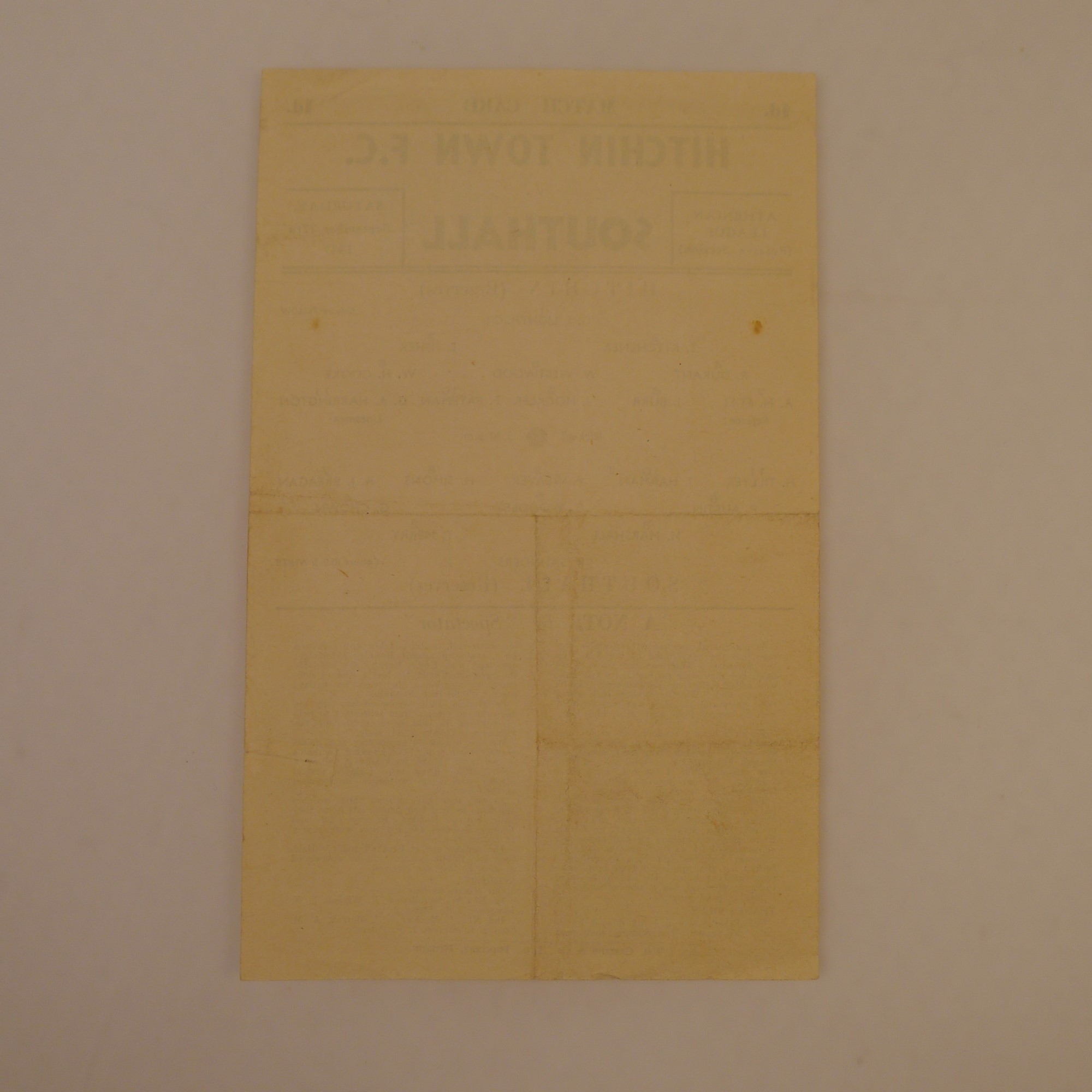 1 x Hitchin Town Reserves 1947-48 Athenian League (Reserve Section) Season football programme, Vs - Image 2 of 2