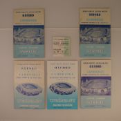 5 x Inter-Varsity Oxford University Vs Cambridge University programmes 1955 to 1966 all played at