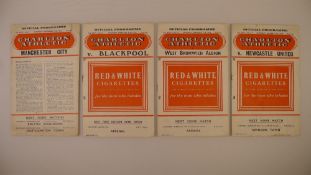 4 x Charlton Athletic 1956 football programmes, Vs Newcastle United Jan 21, Vs Manchester City