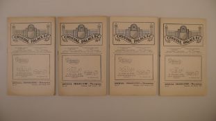 4 x Crystal Palace 1956-57 Season football programmes, Vs Brentford Mar 2 1957, Vs Walsall Mar 30