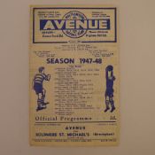 1 x Walthamstow Avenue 1947-48 Season friendly match football programme, Vs Boldmere St. Michaels