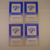 4 x Bury 1956-57 football programmes, Vs Mansfield Town Nov 9 1957, Vs Rotherham United Oct 20 1956,