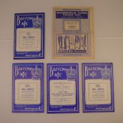 5 x Barrow 1959-61 football programmes, Vs Rochdale Sept 28 1959, Vs Crewe Alexandra Sept 5 1959, Vs