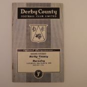 Rare Signed - 1 x Derby County 1959 programme Vs Barnsley March 28 1959 signed on centre page by