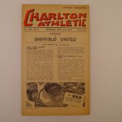 1 x Charlton Athletic 1946-47 Season Football League Division 1 football programme, Vs Sheffield