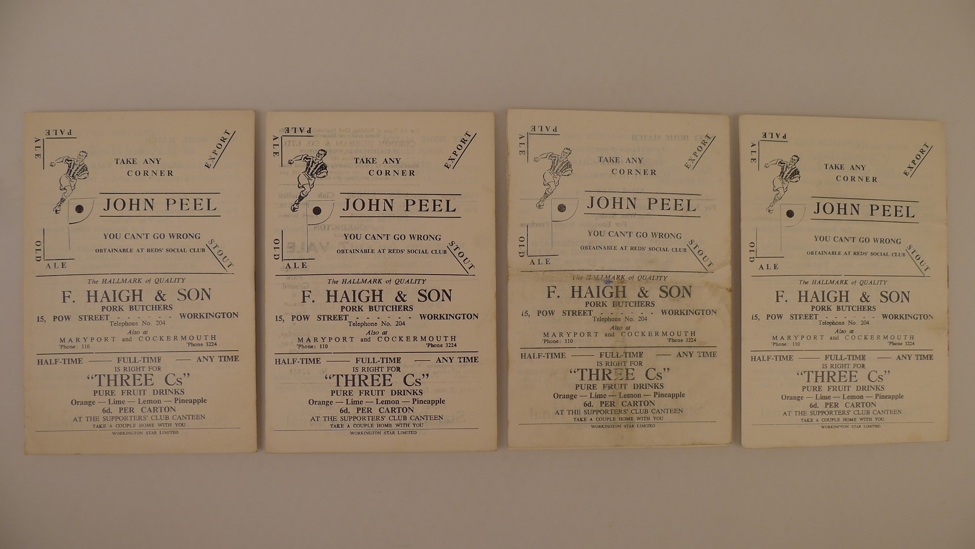 4 x Workington 1958-59 Season football programmes, Vs Torquay United Aug 25 1958, Vs Port Vale Aug - Image 2 of 3