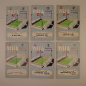 6 x Aston Villa 1960-61 football programmes, Vs Arsenal Mar 4 1961, Vs Lincoln City Mar 1 1960, Vs
