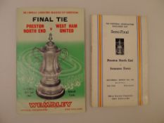 2 x FA Cup 1964 programmes comprising 1 x Final Preston North End Vs West Ham United May 2 1964 at