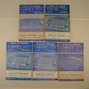 5 x Cardiff City various FA cup football programmes, Vs Manchester City Jan 7 1961, Vs Port Vale Jan