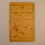 1 x Sudbury Town 1948-49 Season West Suffolk League Cup football programme, Vs Haverhill Rovers