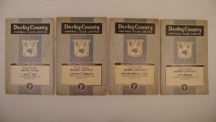 4 x Derby County 1959 football programmes, Vs Liverpool Sept 19, Vs Leyton Orient Nov 7, Vs